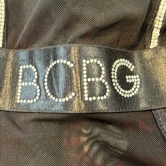 NWT Size Med. Black Bling push-up BCBG bodysuit. Snap closure - Picture 6 of 15